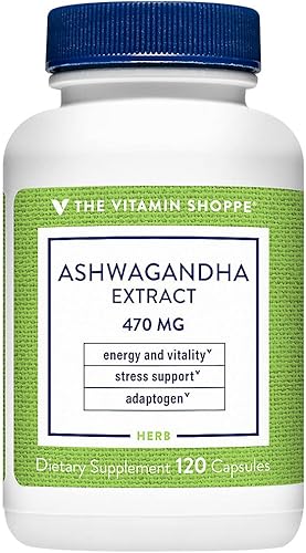 El suplemento de hierbas de extracto de Ashwagandha 470MG que proporciona energía vitalidad, ayuda con el control del estrés (120 cápsulas)
