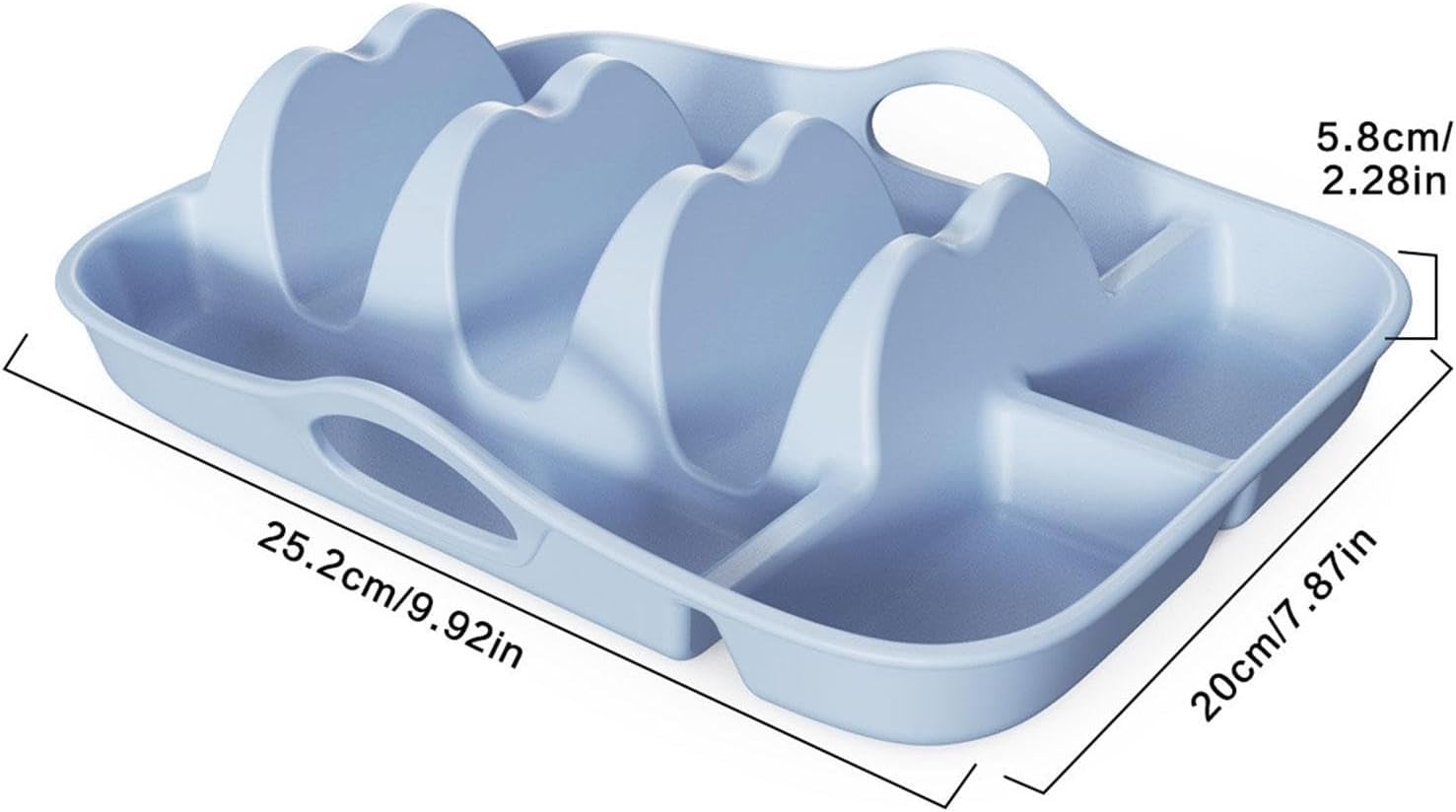 Taco Plates with Dividers Dipping Sides Reusable Bar Serving Set