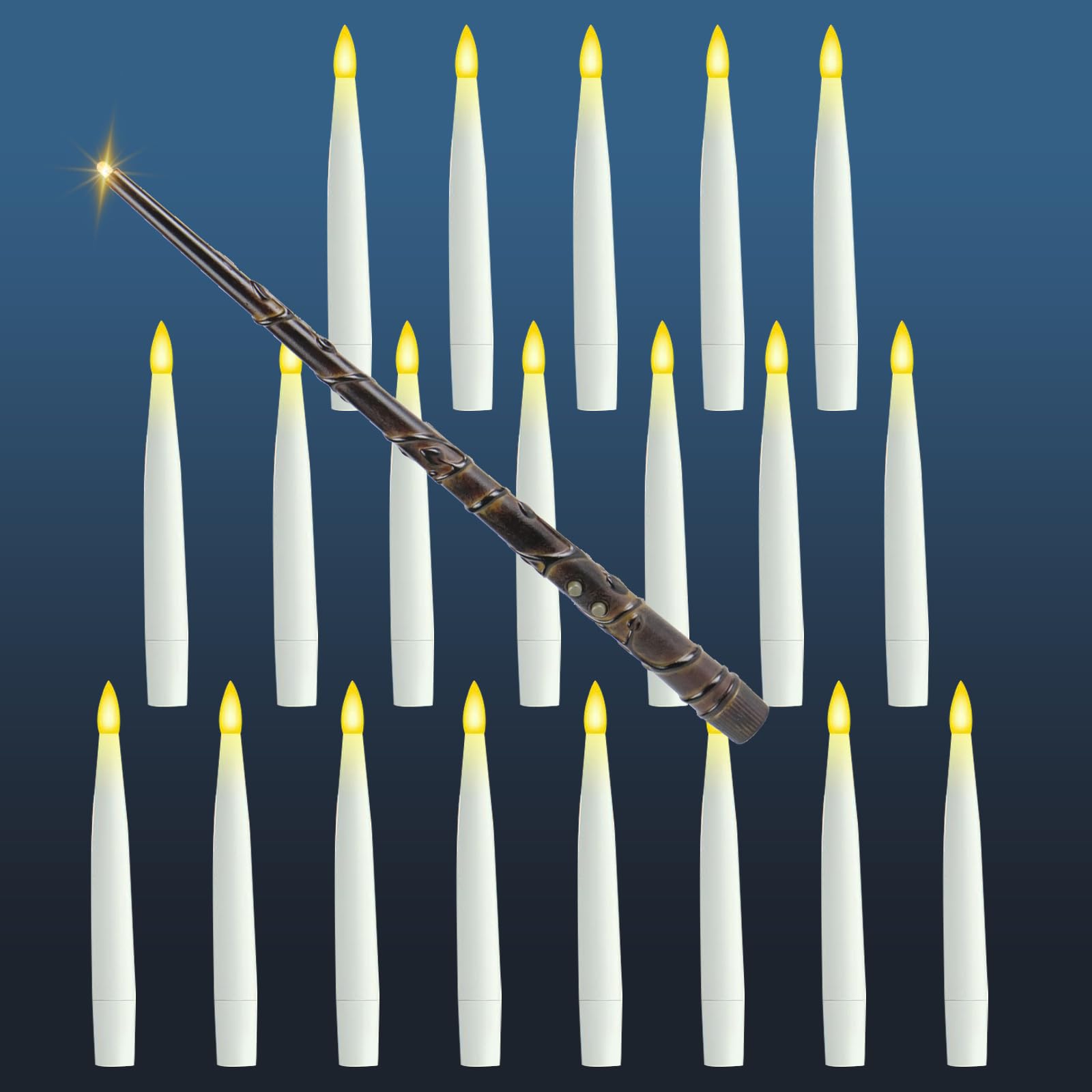 20 velas electrónicas LED con mando a distancia, decoración de Halloween, vela flotante parpadeante, decoración del hogar, decoración de dormitorio, fiesta de cumpleaños de Navidad, luces