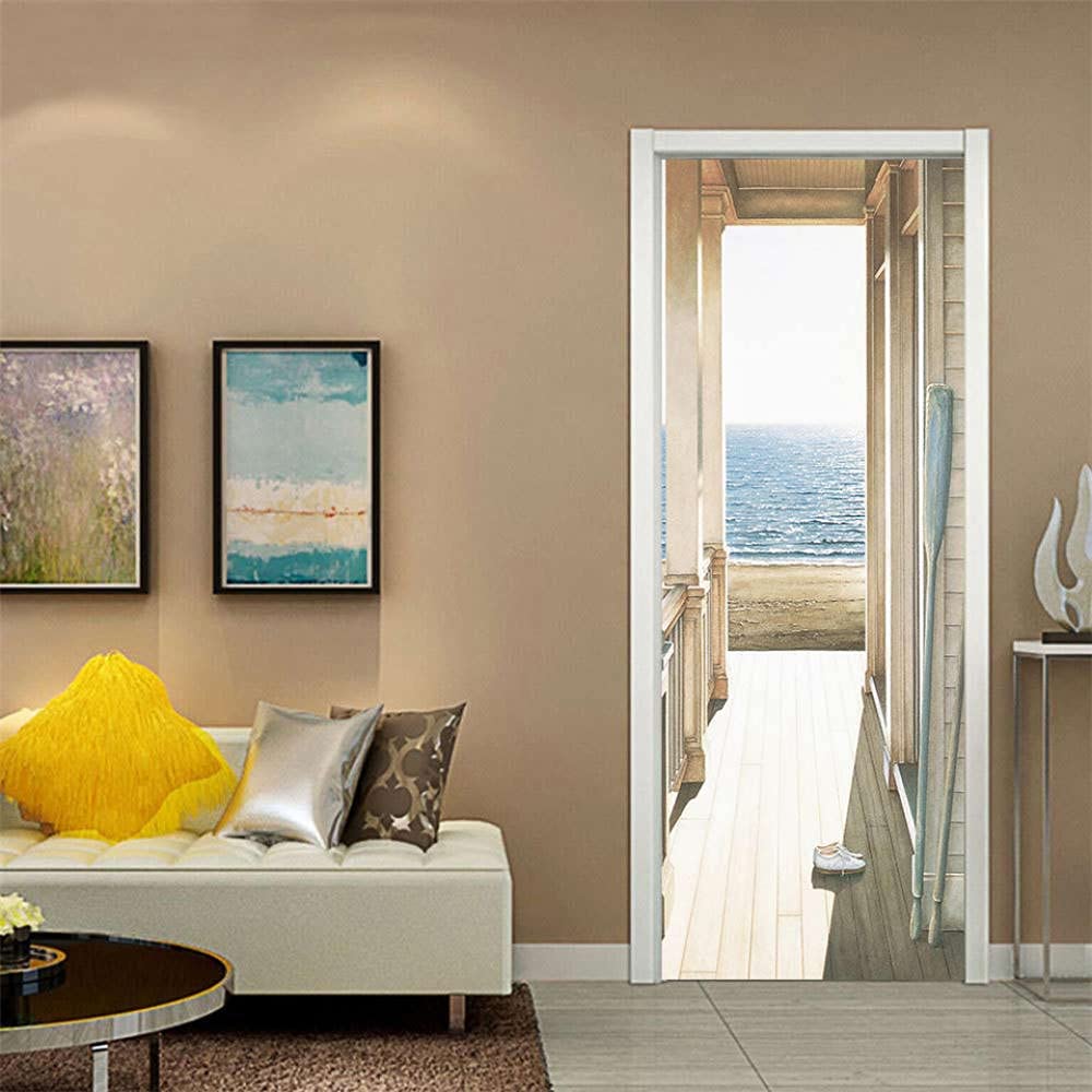 Papier peint poster marin pour couloir et porte trompe l'œil