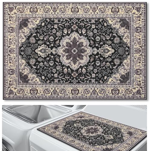 Image of Teenyyou 1 Pcs 26 inch x 18 inch Dryer Top Protector Mat, Washer and Dryer Topper, Non Slip Waterproof Machine Cover Dust Proof Quick Drying Topper Pad for Laundry and Kitchen (Retro Persian)