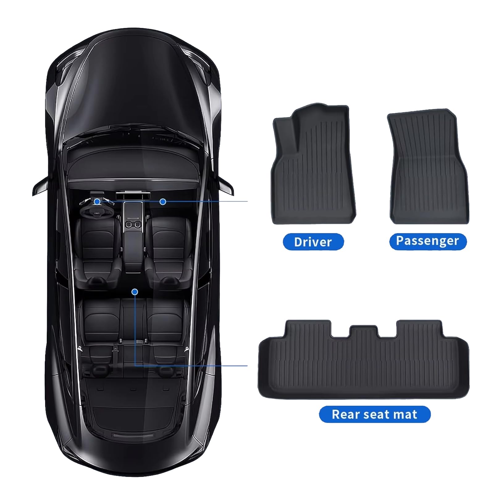 TPE Floor Mats Custom for Great Wall Tank 500 LHD Fuel 7 Seats 2022-2023 All Weather Floor Mats — view 3