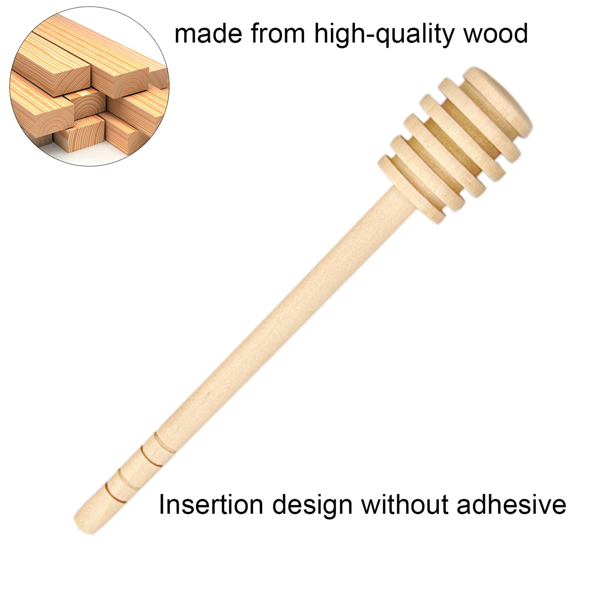 50 cucchiai per miele in legno per raccogliere marmellate e marmellate portatili per feste di nozze (15,2 cm)