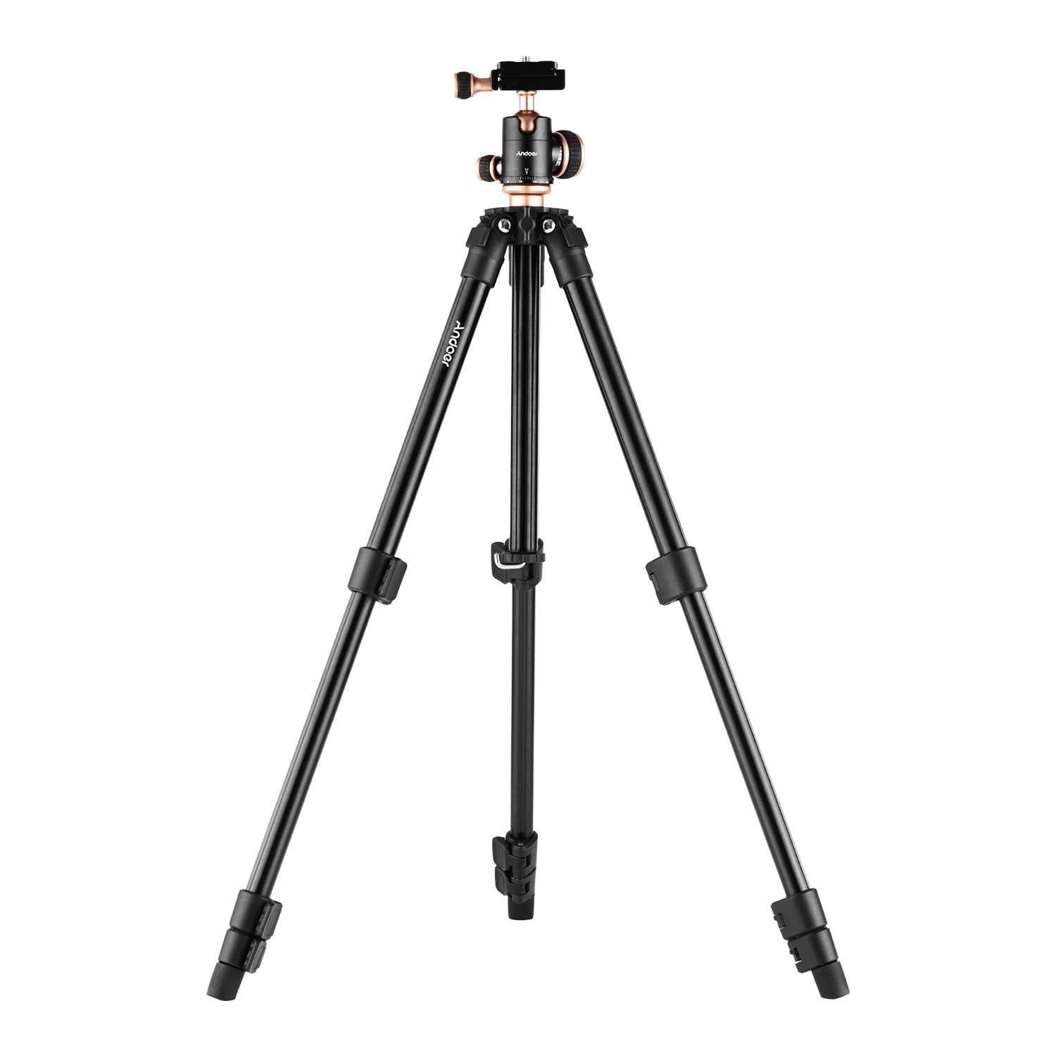 Q160SA Trípode, Soporte para Trípode para Cámara, Trípodes con Nivel De Burbuja De Cabeza Esférica Panorámica, Trípode De Viaje Portátil para Videocámara Compatible (BLACK2)
