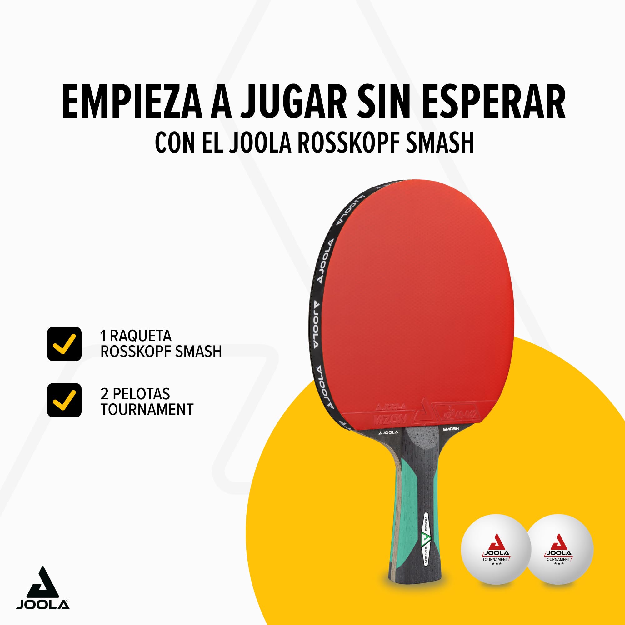JOOLA Rosskopf Smash Pala de Tenis de Mesa, Unisex Adulto, Multicolor, Talla Única