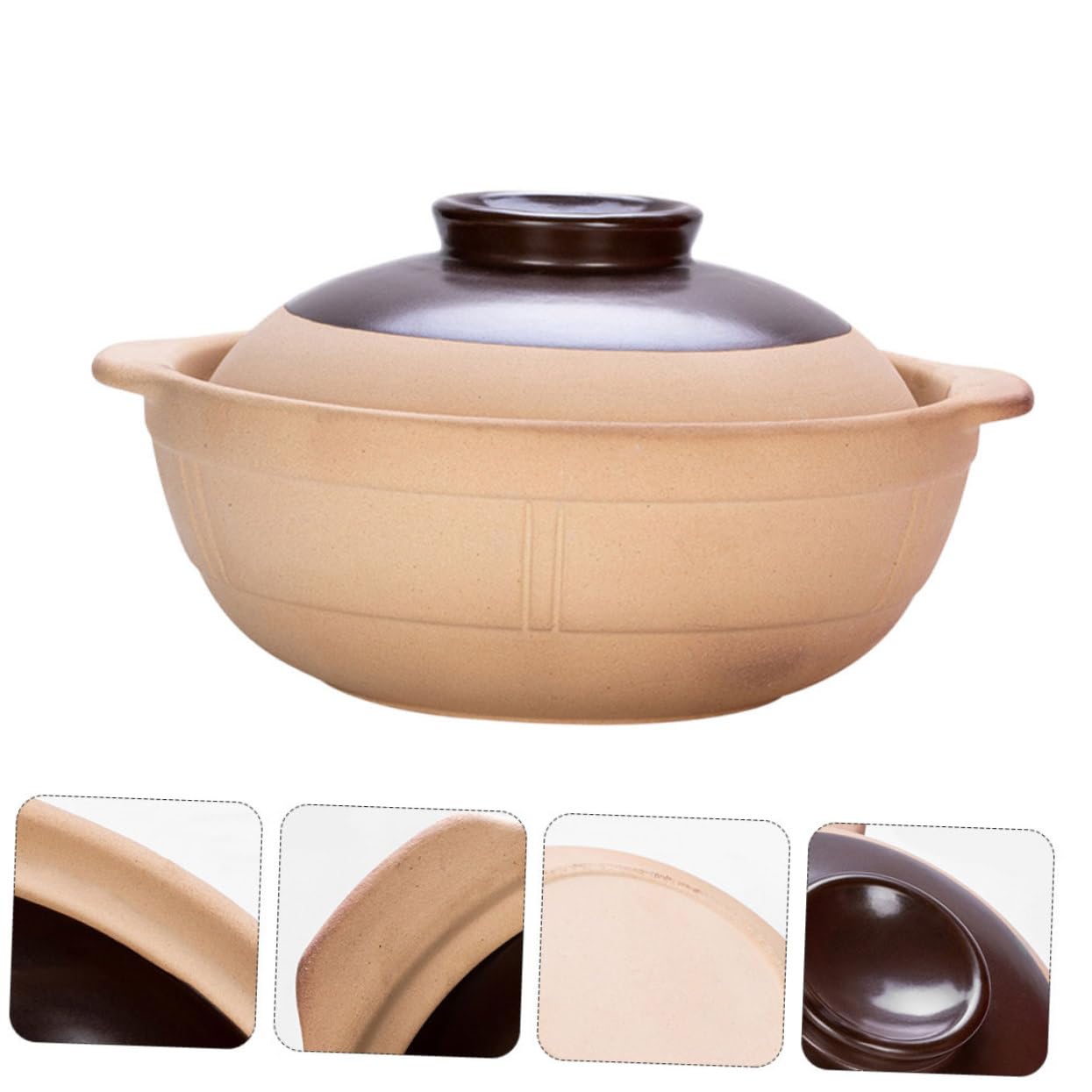 DOITOOL Olla de Estofado de Cerámica 750 Ml Resistente al Calor para Sopa de Pollo Cocina Casera Conservación Uniforme de Calor