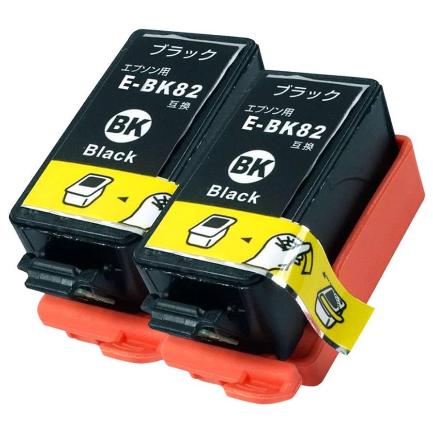 新品❣️E-BK82 ブラックインクカートリッジ 2個セット　互換インク ICBK82 ブラック お得な2個セット エプソン 互換インク インク