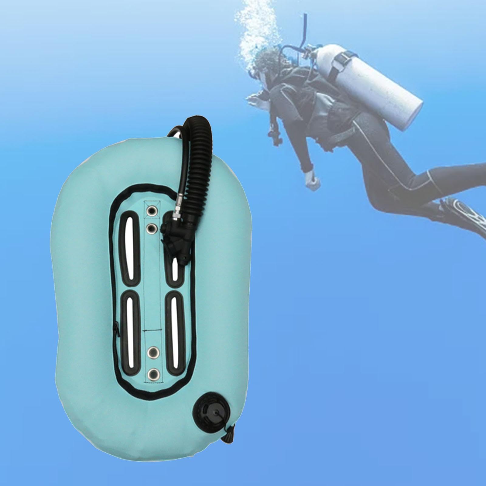 rockible Scuba Diving Donut Wing Single Tank, Snorkeling Tech Donut Wing with Single Tube, Harness Equipment Inflator Device BCD Set, Light Blue