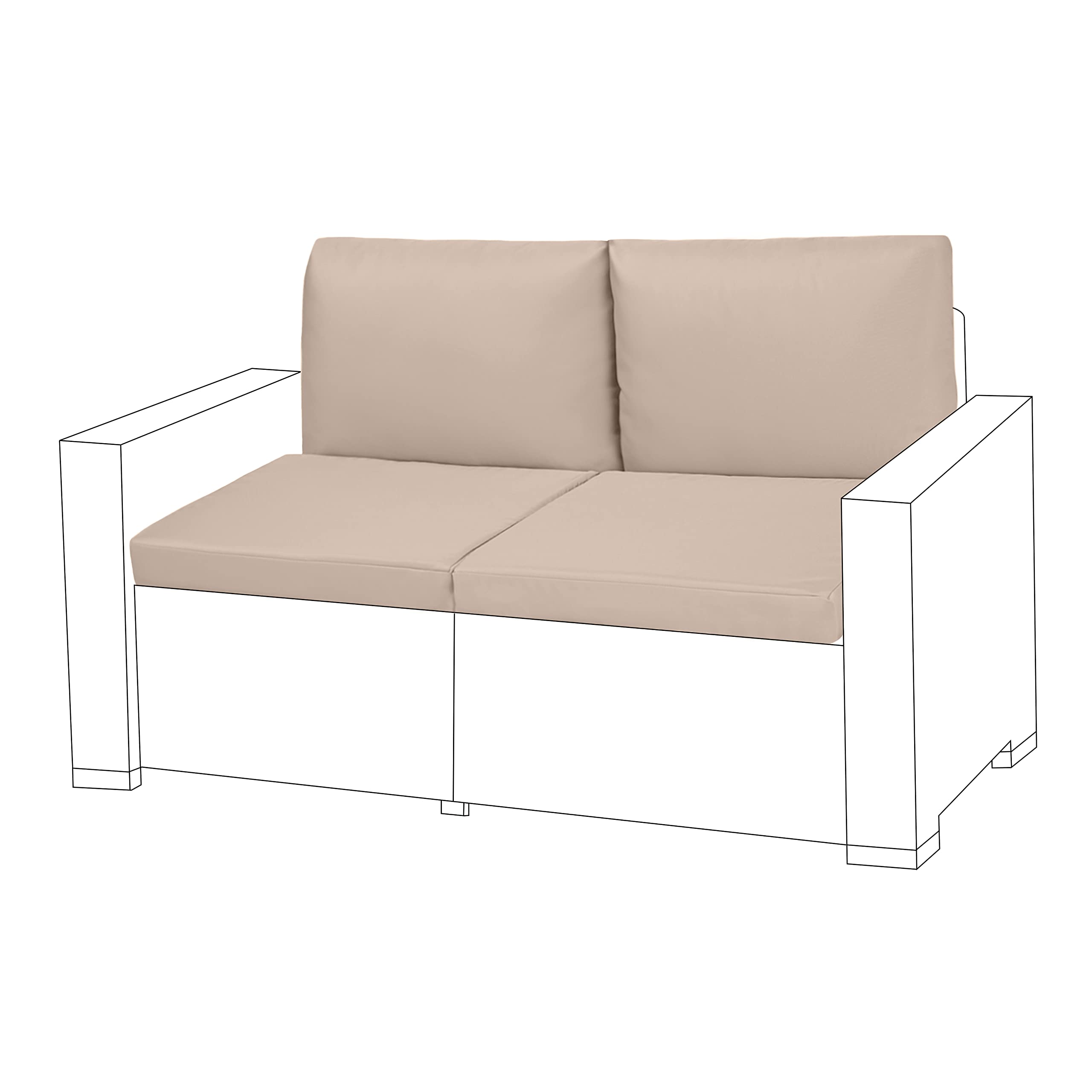 Gardenista Outdoor - Sitzkissen für Polyrattanmöbel | Gartenmöbelkissen für Kalifornien | Wasserbeständige Polsterung für Terrassenmöbel | Leichte und haltbare Polsterung (4 Stück, Stein)