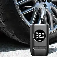 YFJJFY Compressor de ar portátil com inflador de pneu mini com bateria recarregável de 4000 mAh, bomba de pneu sem fio 150 PSI, luz de emergência LED, bomba de ar calibre de pressão para carro bicicleta motocicleta bola inflável