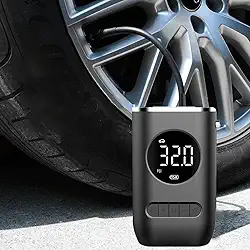 Compressor de ar portátil com inflador de pneu mini com bateria recarregável de 4000 mAh, bomba de pneu sem fio 150 PSI, luz de emergência LED, bomba de ar calibre de pressão para carro bicicleta motocicleta bola inflável