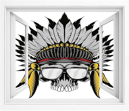 Amazon 頭蓋骨 絵画風 Pvc壁紙ポスター 100x70 Cm 死んだ古代ネイティブアメリカンの部族のリーダーフェザーヘッドクラウンメガネ 窓の景色 目の保養 癒し 気分転換 グレーイエローとレッド ウォールステッカー オンライン通販 Amazon 頭蓋骨 絵画風 Pvc壁紙ポスター 100x70 Cm 死んだ古代ネイティブアメリカンの部族のリーダーフェザーヘッドクラウンメガネ 窓の景色 目の保養 癒し 気分転換 グレーイエローとレッド ウォールステッカー オンライン通販