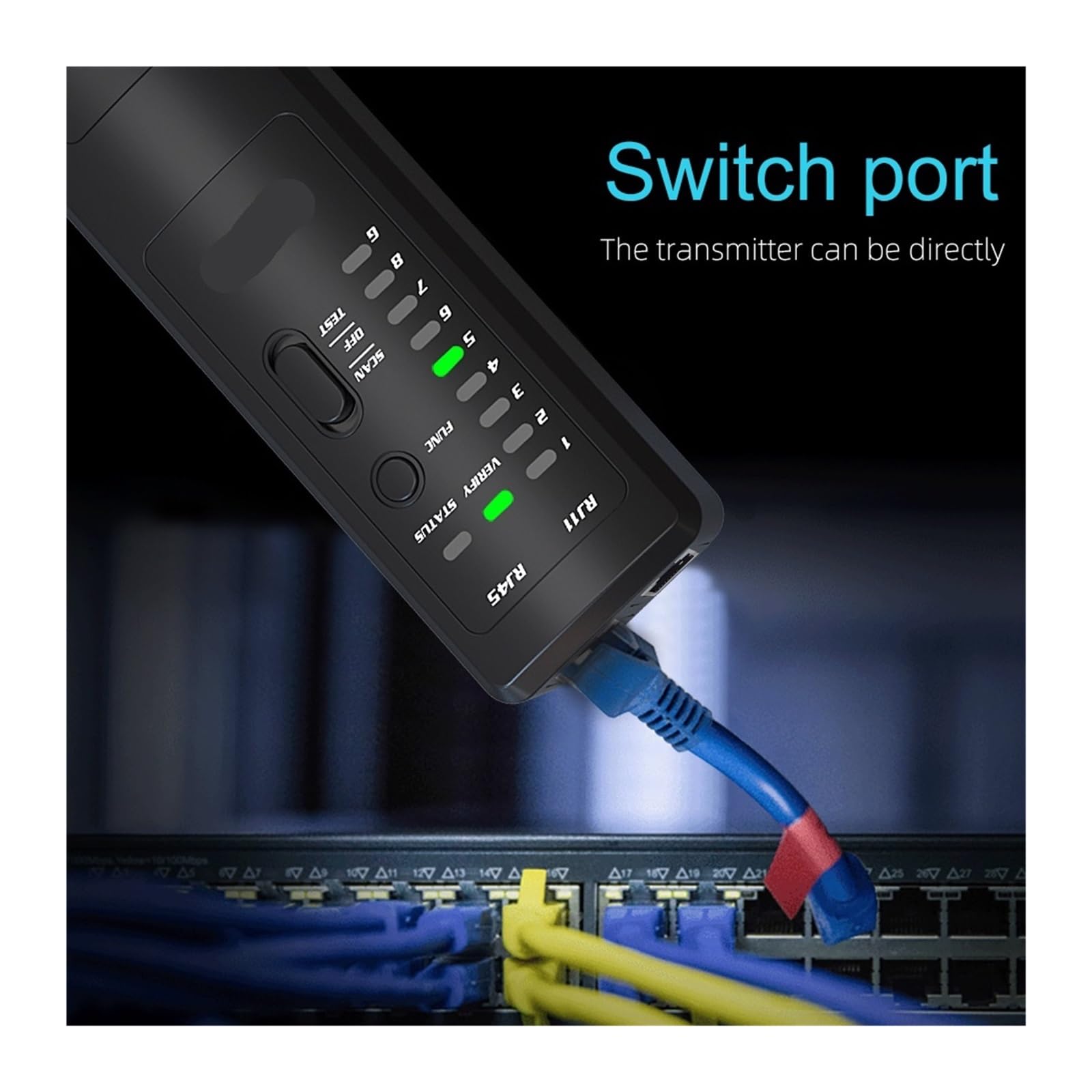 Lokalizator kabli sieciowych, analizator linii, lokalizator przewodów RJ45 RJ11 Ethernet LAN, lokalizator linii, wykrywacz kabli, tester Detektor linii