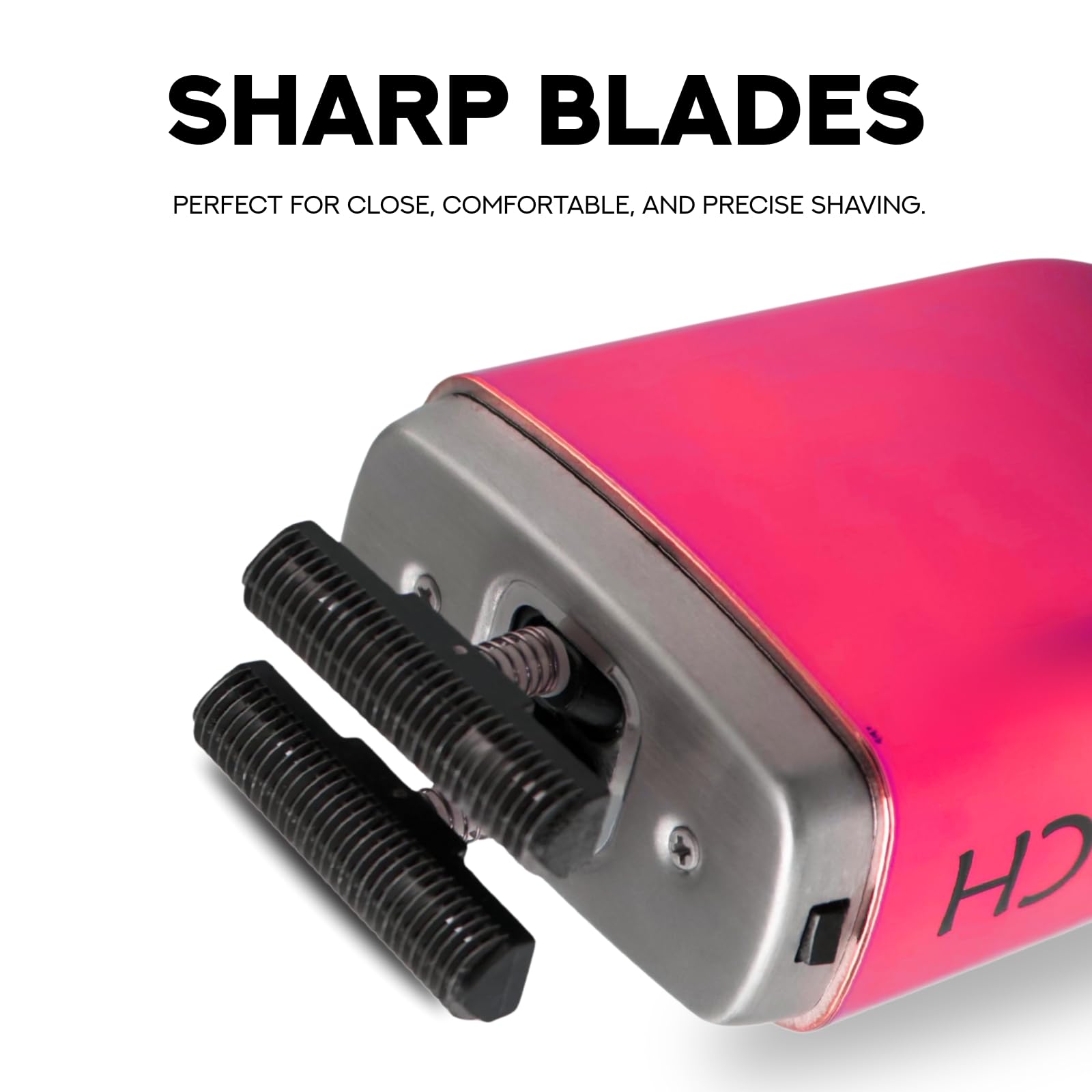 Supreme Trimmer STF602 Elektrorasierer für Herren, Nass-/Trockenrasierer für Herren, Schwarz – Crunch (Rosa)