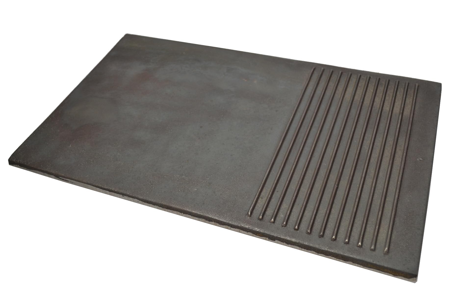 SEZAM Piastra Grill in Ghisa Piastra in Ghisa per Grill Grigliata Liscia e Rigata 50 x 30 (49,5x30cm)