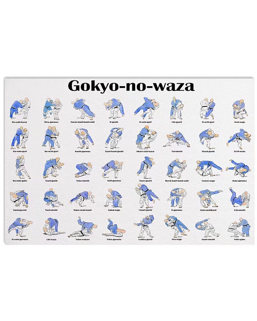 peiyeety Wrestling Knowledge Metal Sign Gokyo- Bo- Waza Posters Wrestling Skills Infographic Plaque For Home Club Bar Cafe Wall Decor 8"x12"