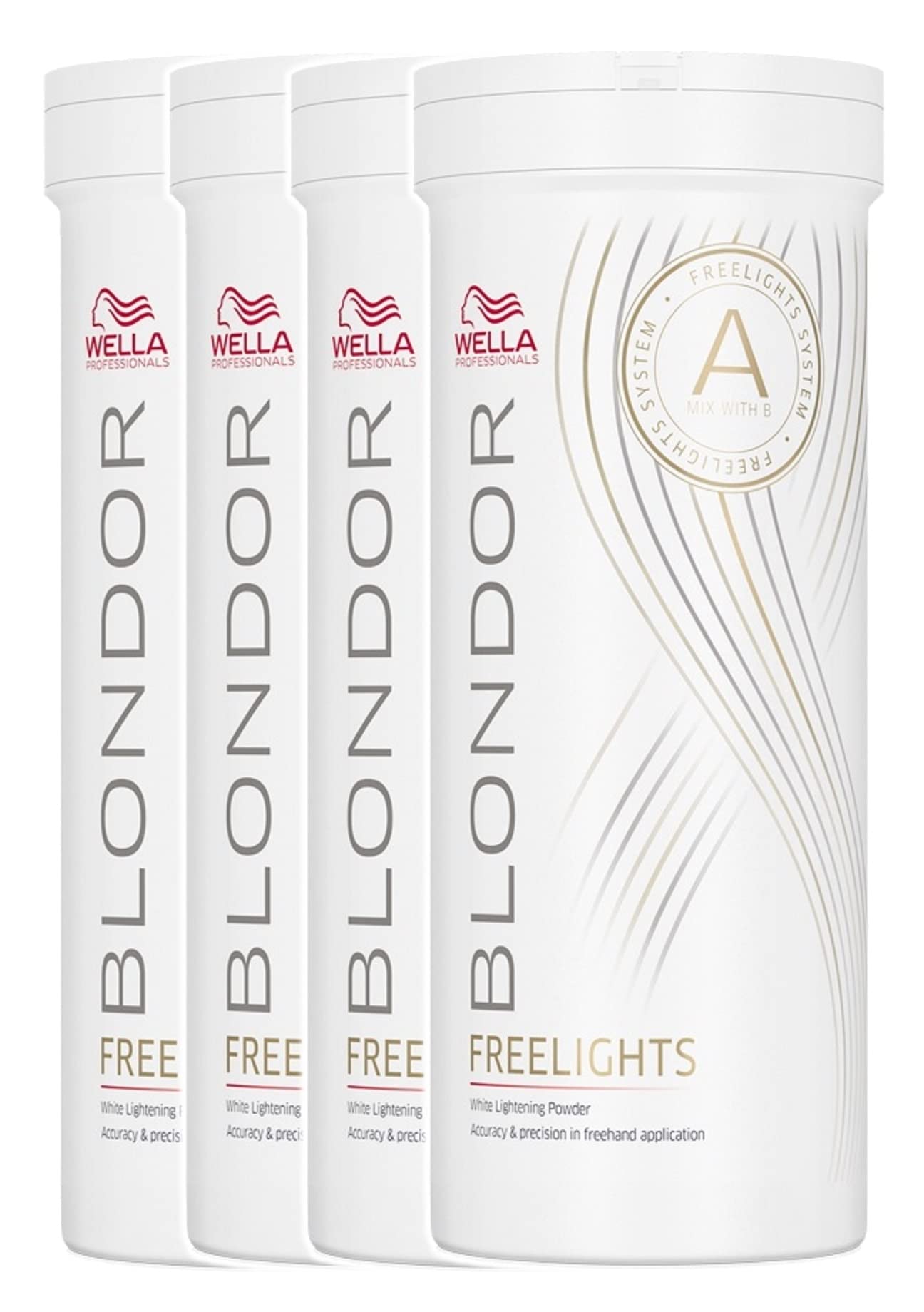 4er Wella Professionals Blondor Freelights Powder Blondierpulver 400 ml