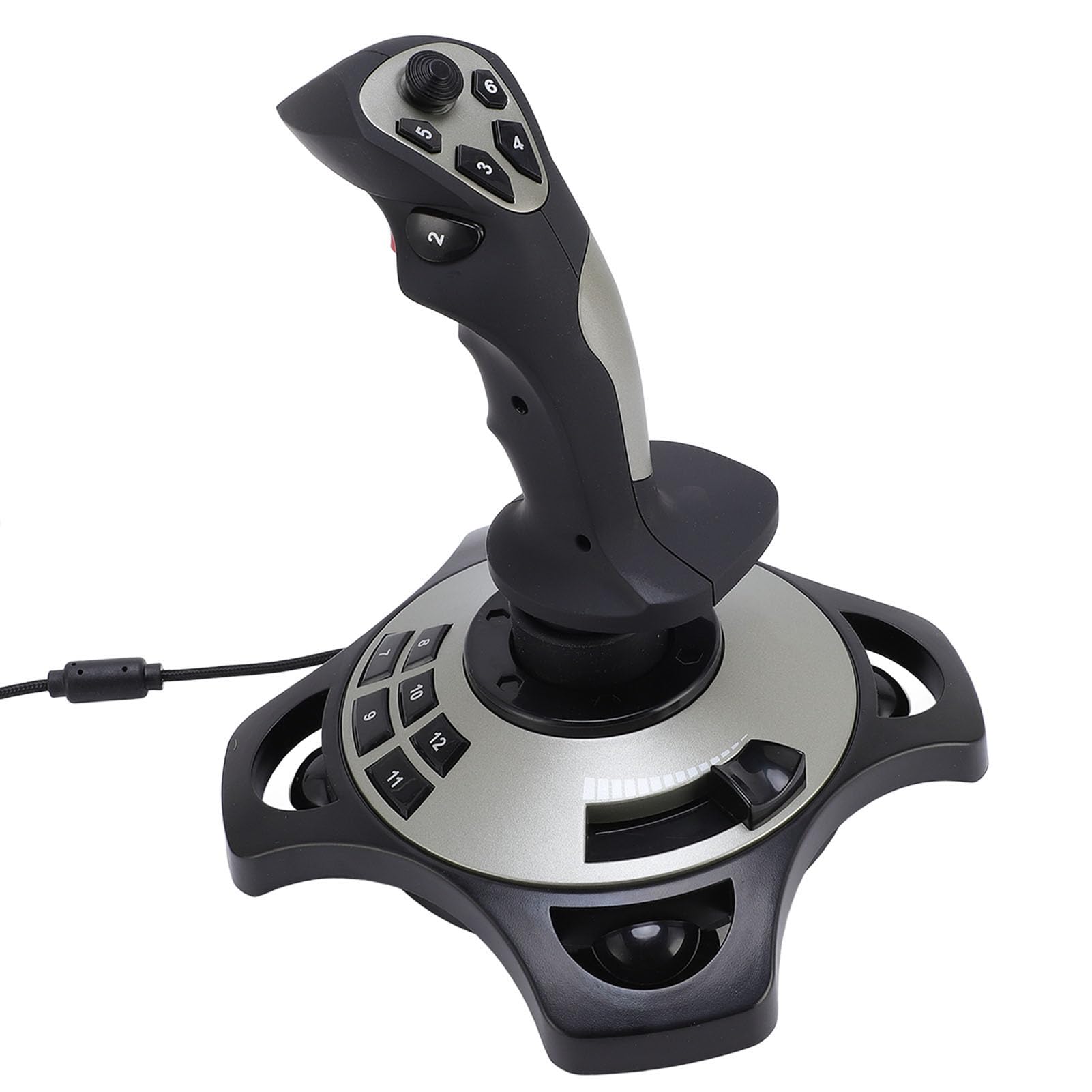 Tomantery Controlador de Joystick Flight Simulator USB con Cable con Vibración y Acelerador para Entusiastas de los Juegos