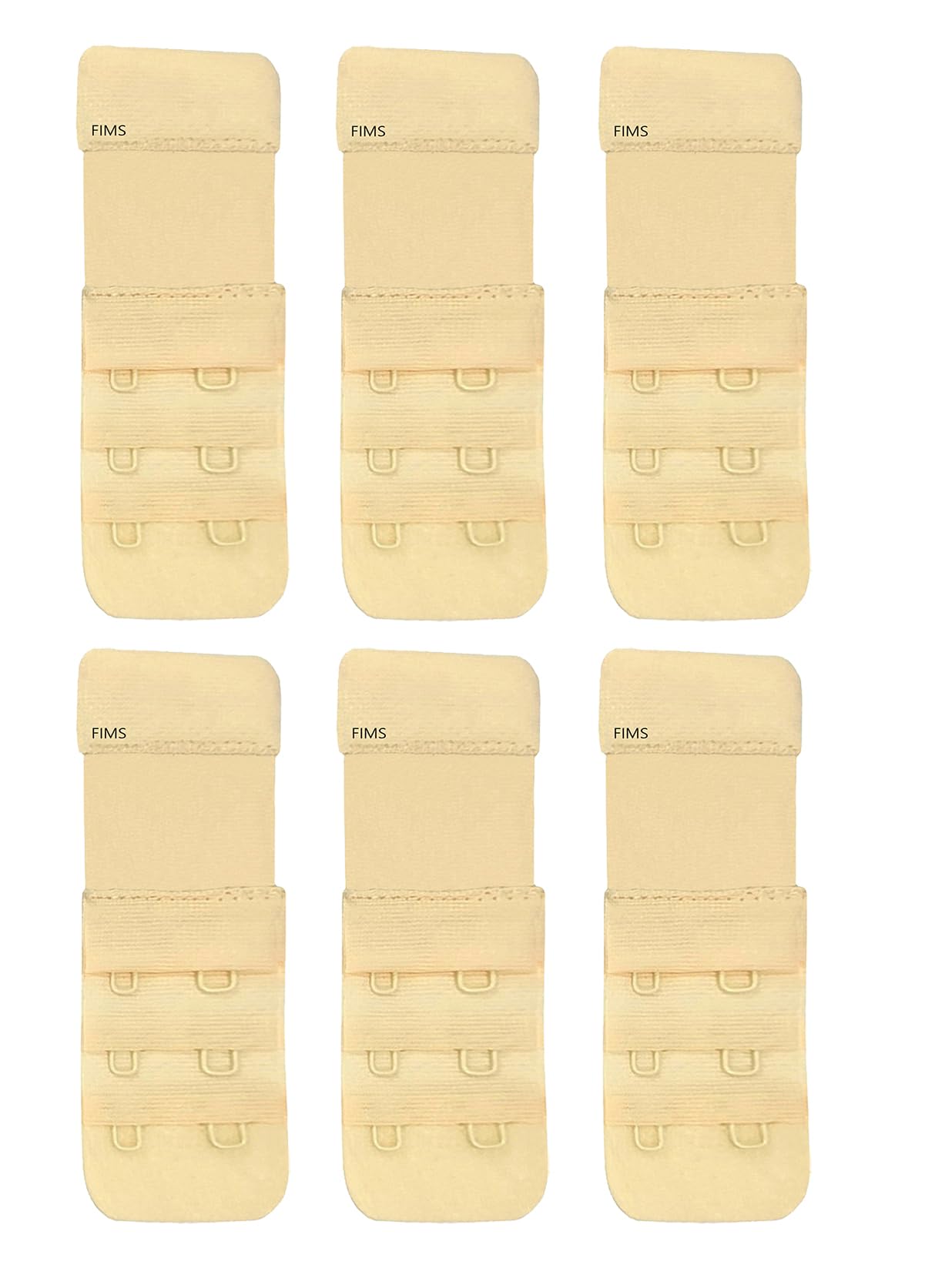 Bra Hook Extender-2 Hook - 3 Eye (with Extra Elastic) –Save Your Bra Increase Band Length-Bra Extender Hook-Bra Hooks for Women-Bra Hook Extender Combo-Pack of 6-Skin