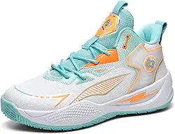 Novetra Tênis de basquete duráveis ​​de cano alto para homens/mulheres com design elegante de bloqueio de cores(Green,37 BR)