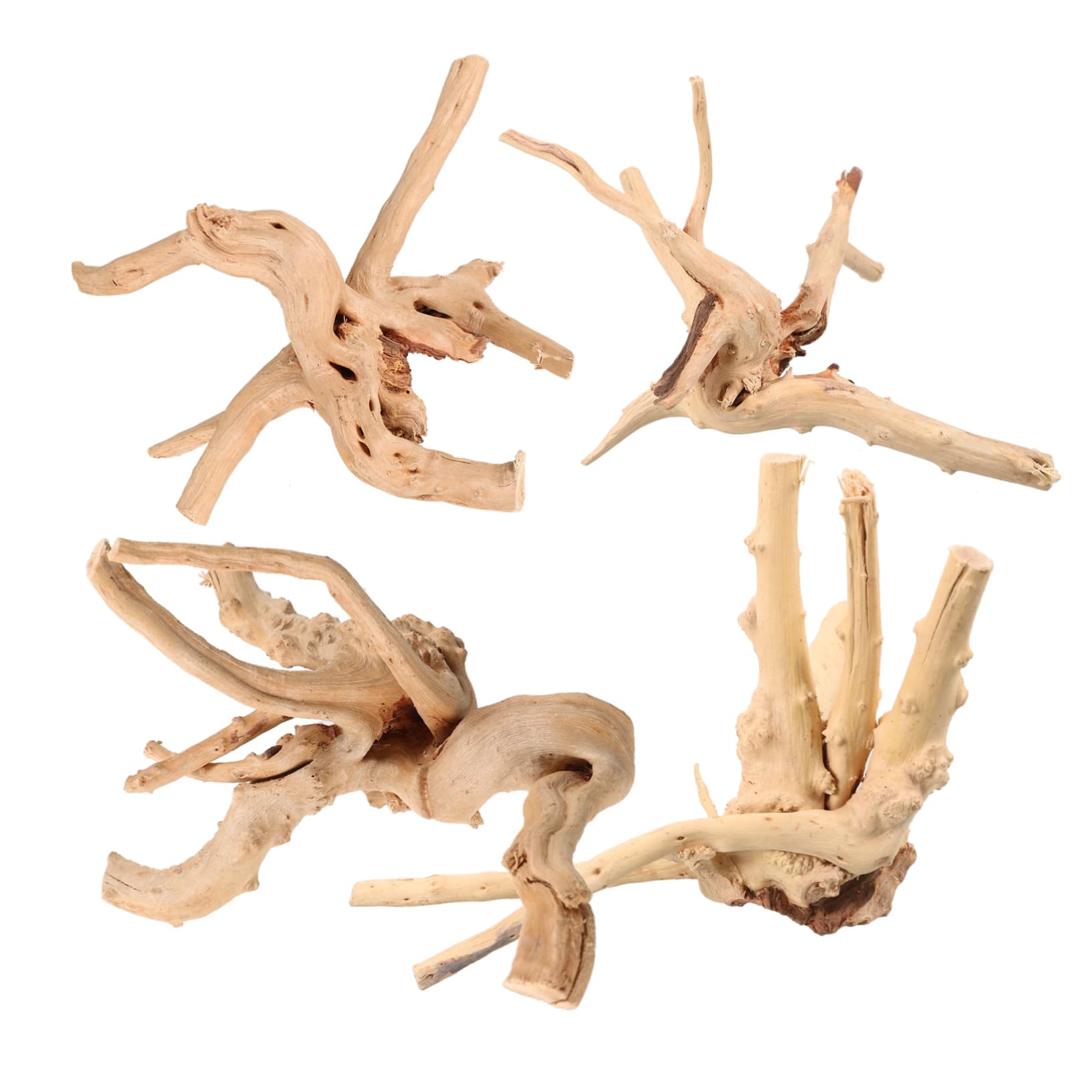 BCOATH 4Pcs Natural Driftwood Aquarium Decorations Realistic Crafts for Fish Tank Landscape for Betta Reptile Habitat