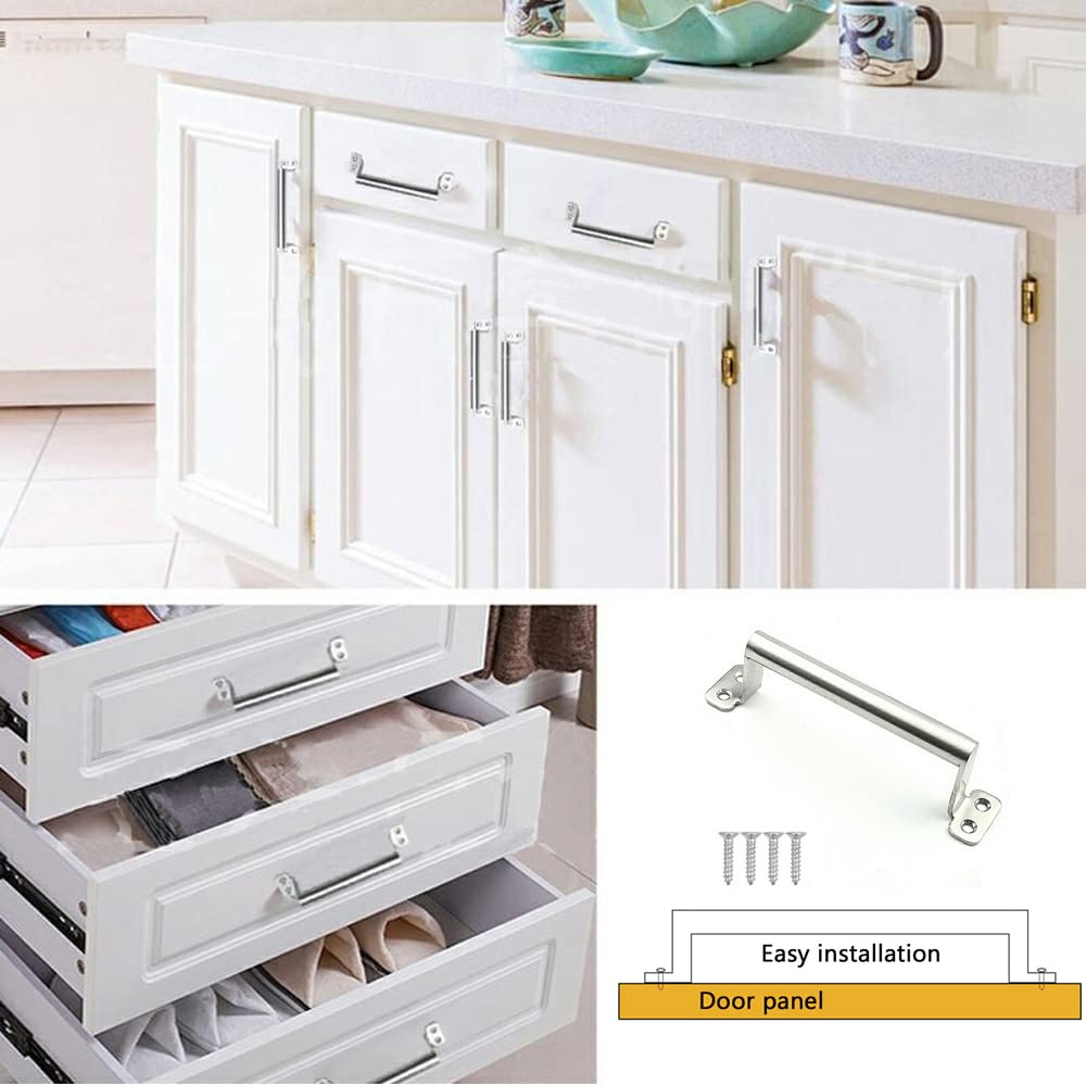 WANLIAN Maniglia in acciaio inox semplice e moderna maniglia per porta cassetto 125 mm armadio armadio maniglia per porta scorrevole argento