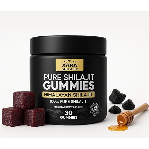 Pure Himalayan Shilajit Gummies for Men, Xara Shilajit Gummies 85+ Trace Minerals & Fulvic Acivd, No Added ssugar,Natural Energy & Vitality Support