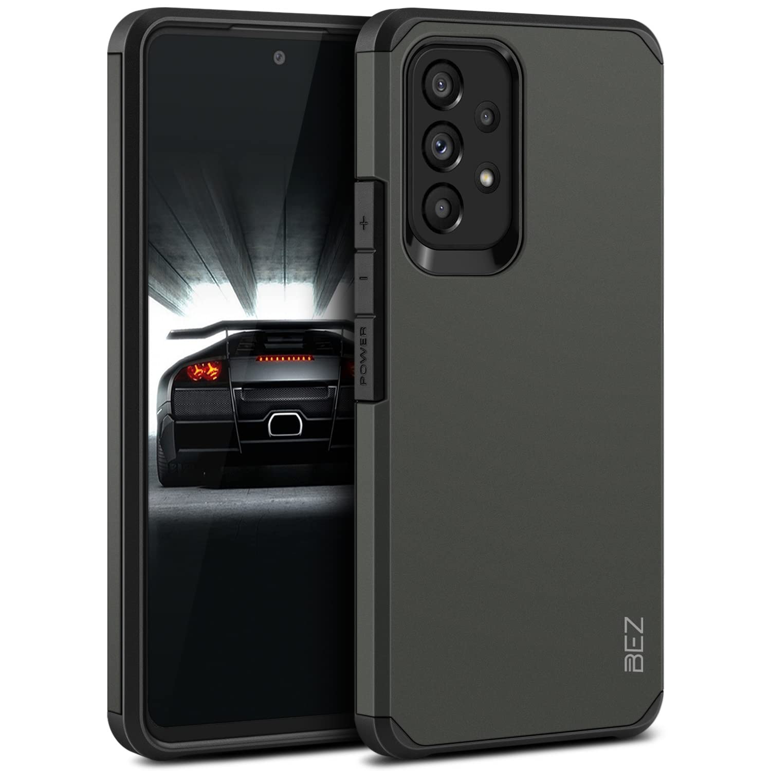 BEZ Case for Samsung A53 5G Phone Case Cover, Compatible with Samsung Galaxy A53 5G, Shock Absorbing, Heavy Duty Tough Dual Layer, Grey
