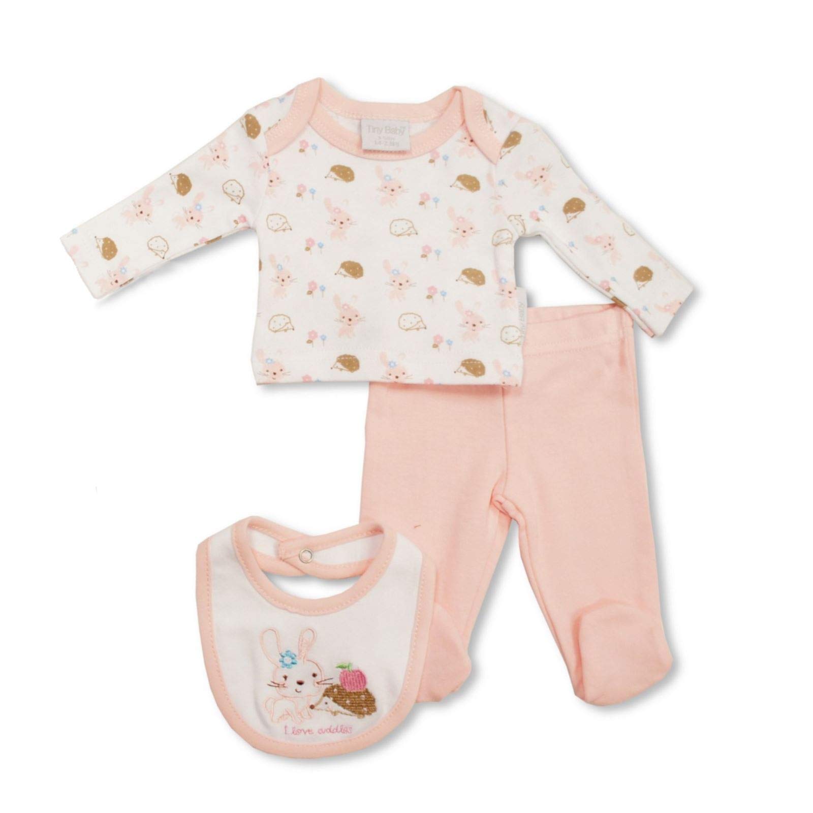 Baby TogsPremature Baby Clothes Set 3 Piece Outfit, Trousers Top & Bib - 3-5lbs or 5-8lb Tiny Baby Clothes Boy or Girl