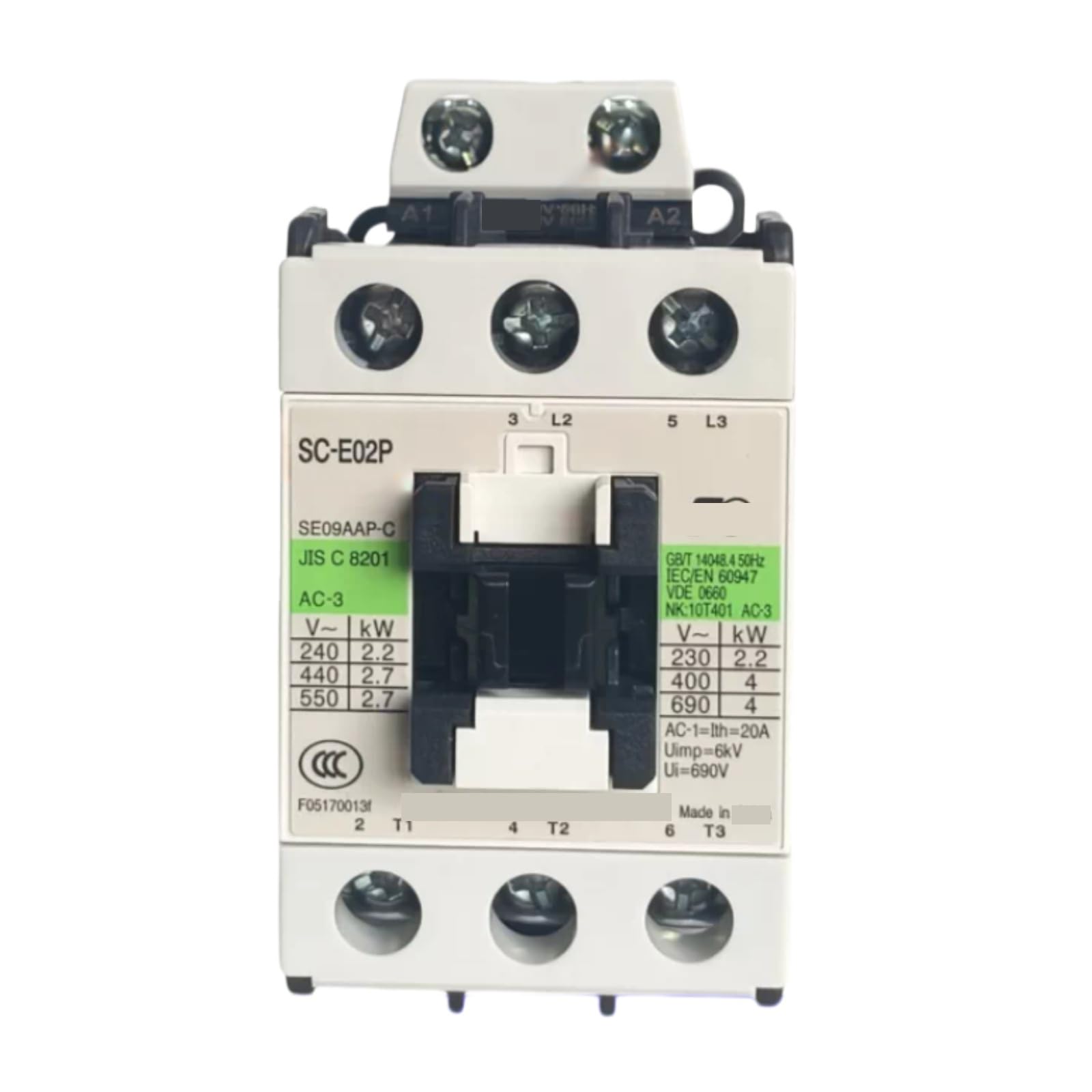 Contacteur électromagnétique AC24V SC-E02P pour la domotique et la gestion thermique