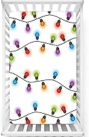 Vista 1 de Sábanas bajeras ajustables para cuna pequeña con temática navideña, sábana bajera portátil para cuna para niño o niña, 38 x 24 pulgadas, multicolor