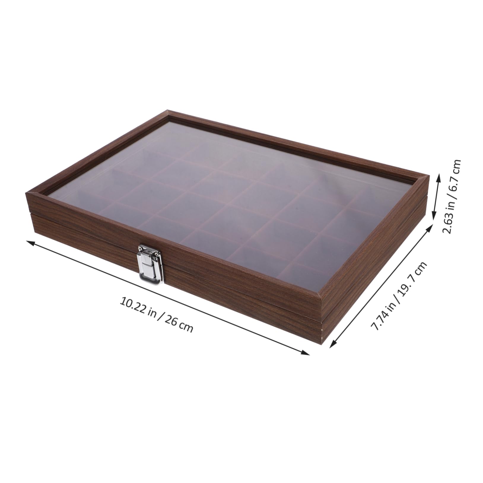 Boîte à Thé Compartimentée en Verre et Bois avec 24 Cases, Design Élégant et Portable, pour Rangement de Sachets à Thé la Cuisine ou Salle à Manger