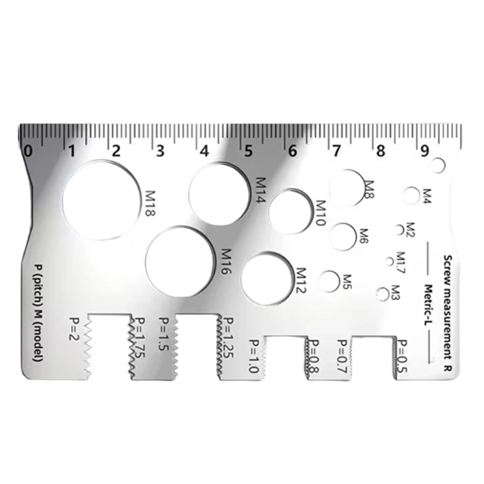 Bolt Size Finder - Bolt Thread Pitch Checker | Thread Pitch Gauge,metric Bolts And Nut Identifier,easy-To-Read Threads Gauge Ruler For Woodworking, Mechanical, Workshop, Automotive, Metalworking, Gara