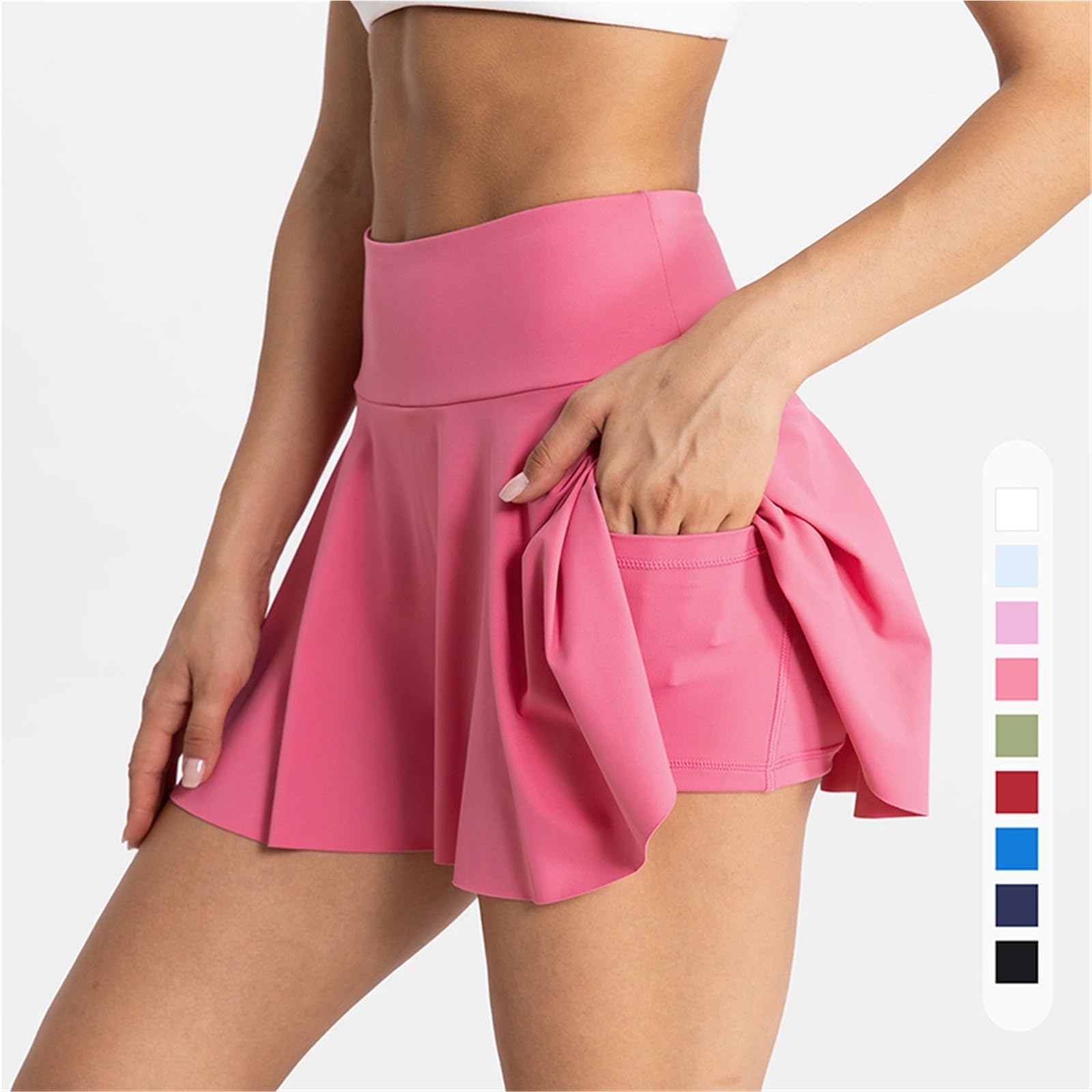 Damen Tennisrock Lässiger Fitness-Sportrock mit integrierten Shorts Hochelastische Jogginghose Athletische Golfröcke Für Tennis Golf Laufen