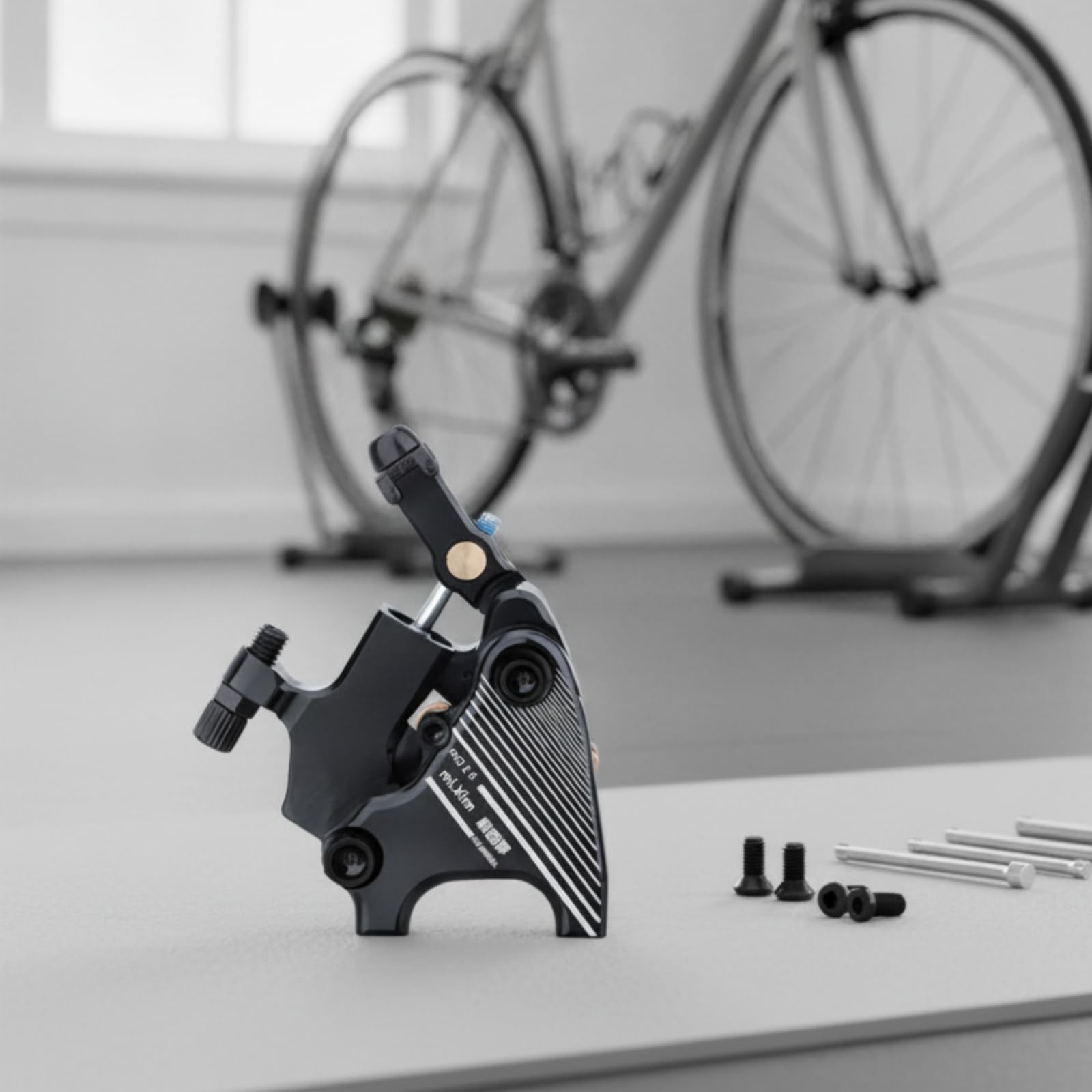 LOVIVER Scheibenbremse Fahrrad Bremssattel Bremszange Bremskörper Bremsanlage mit Beidseitiger Druckverteilung Und Kompaktem Gehäuse aus Leichtmetall für, Rot, 140/160mm Universal