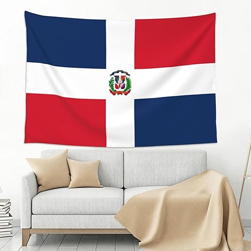 Miniatura 1 de QKLGXLOBAL Tapiz colgante de pared con bandera dominicana, 60 x 40 pulgadas, banderas dominicanas, tapiz colgante de pared para dormitorio, sala de