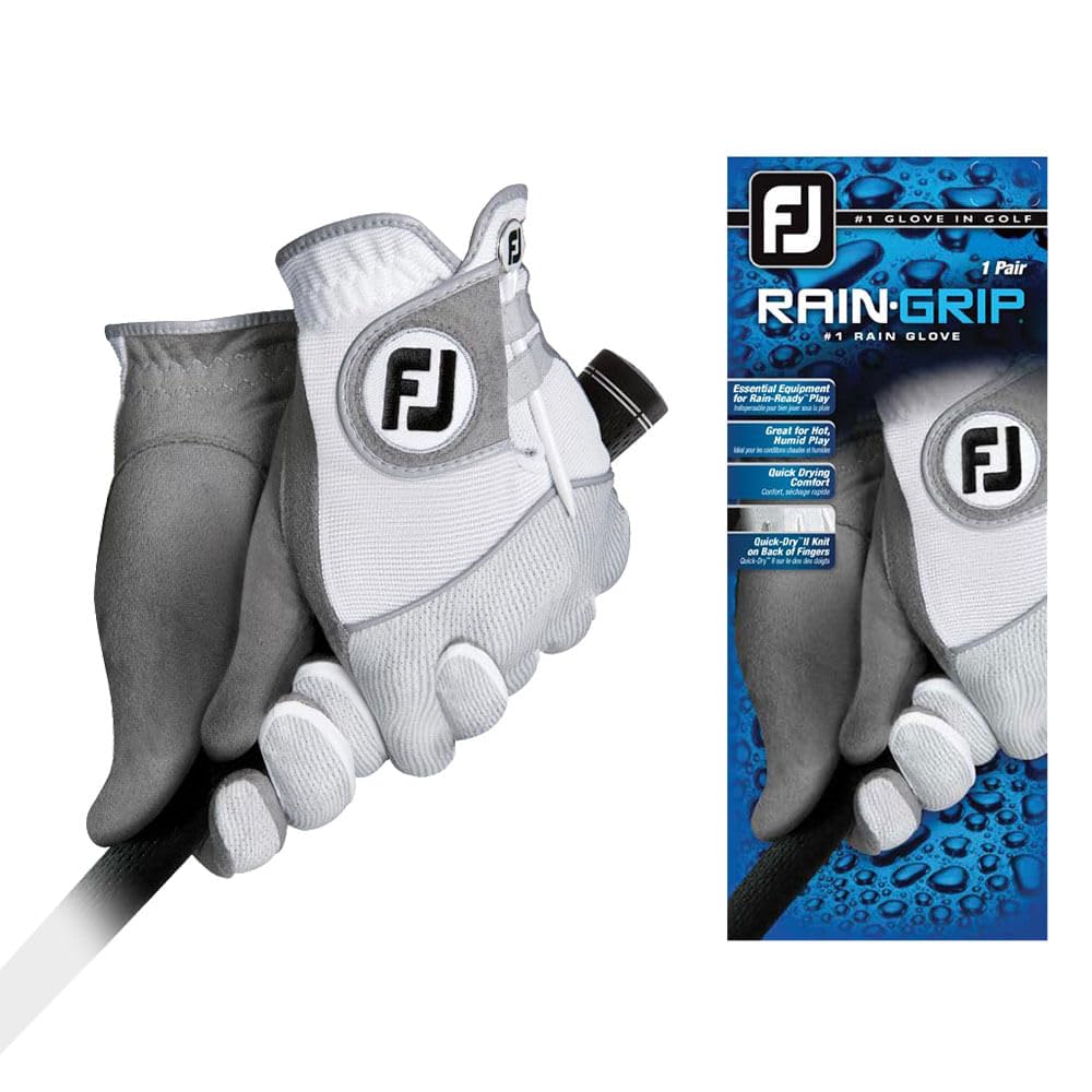 FootJoy Damen RainGrip Prior Generation Golfhandschuhe, Weiß, Größe S
