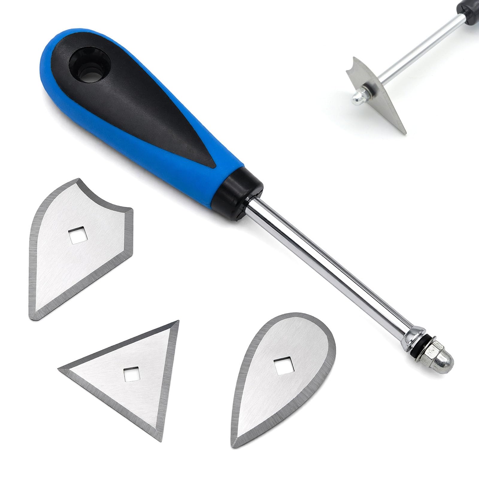 Msjuwek 3-in-1 Paint Scraper Tool Set Stainless Steel Shave Hook Scrapper with Replacement Blades Professional Stripper Remover for Wood Metal Furniture Home Improvement