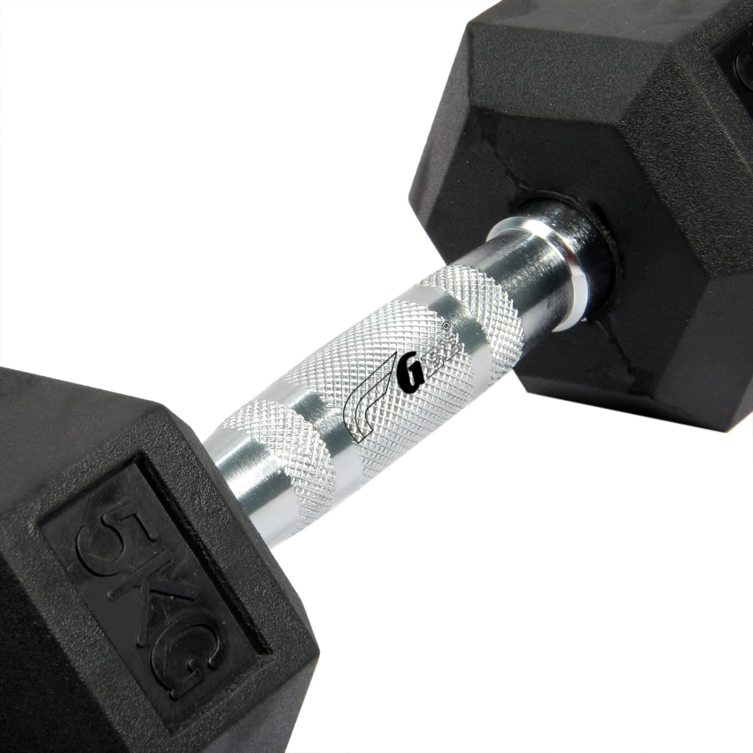 Gee Rubber Coated Fixed Weight Hex Dumbbells 5kg (Pack Of 2 Pcs) 4