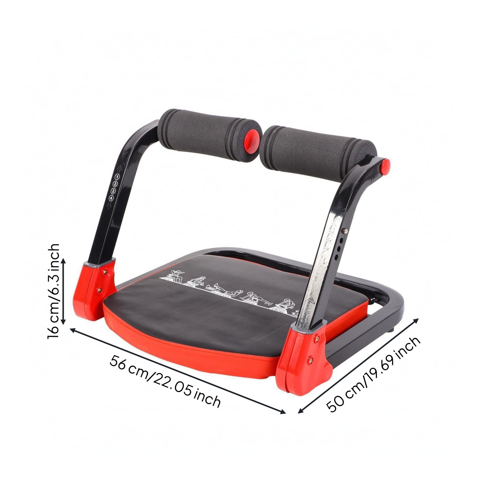 Máquina Abdominales para Casa, Rojo, Rojo