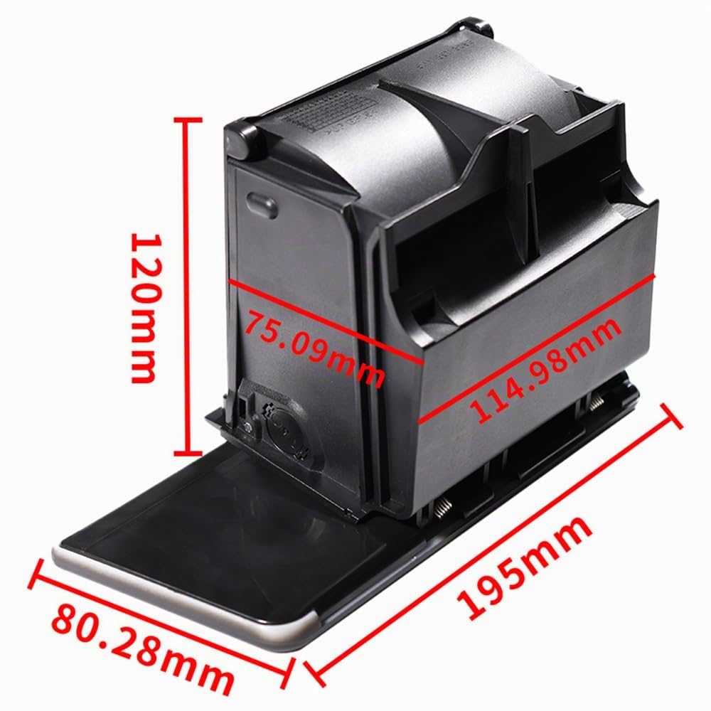 Auto Aschenbecher Konsole Aufbewahrungsbox Kompatibel mit Volkswagen Tiguan Golf Plus 2009-2014 5M1857309B