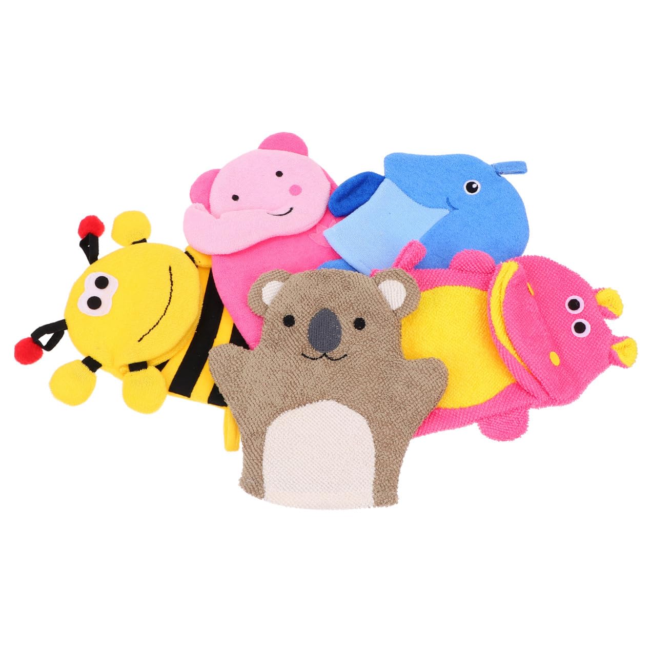 Guantes de Baño Exfoliantes Infantiles 5 Piezas de Fibra