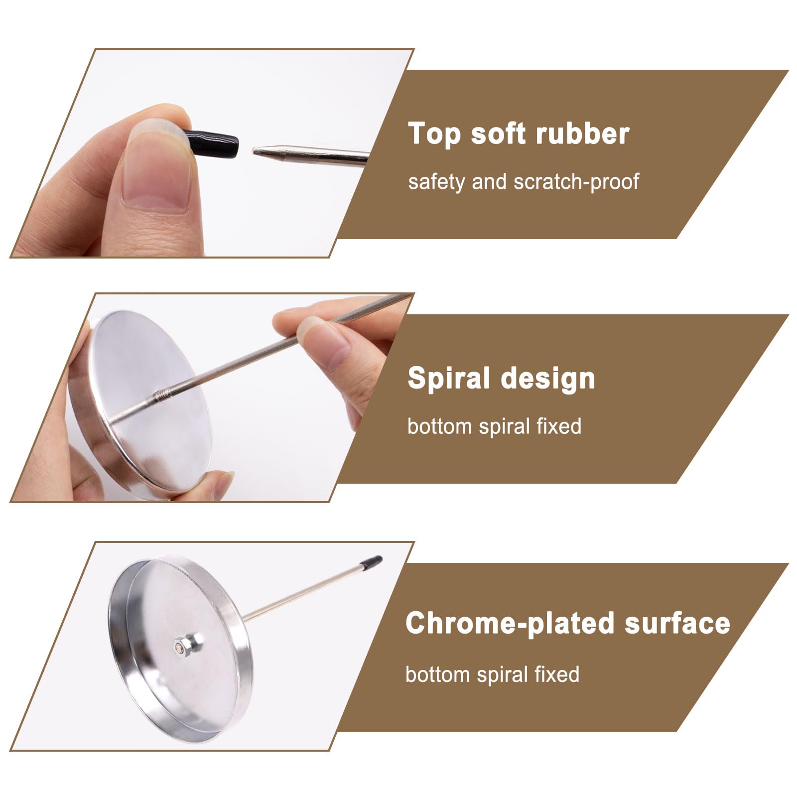 2 Stück Zettelspießer, Legierung Chrom Papier Spike Abnehmbar Kassenbon Halter mit Rundem Sockel Memo Halter Spike für Restaurants Büros Geschäfte (Silber) Brand: pangutheos