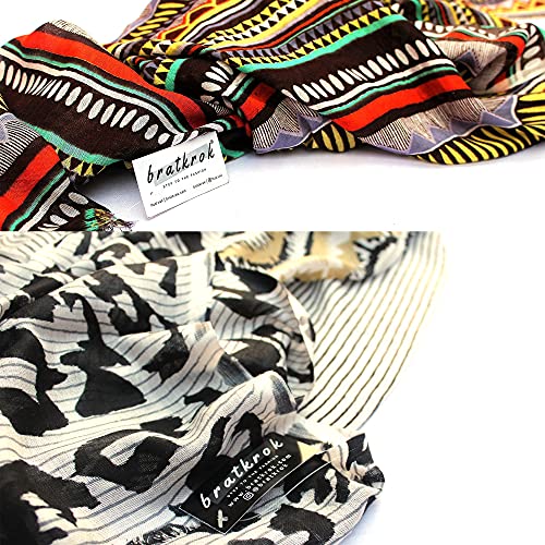 Image of Women's Trendy floral Printed Rayon Stoles Multicolour (Pack of 2)