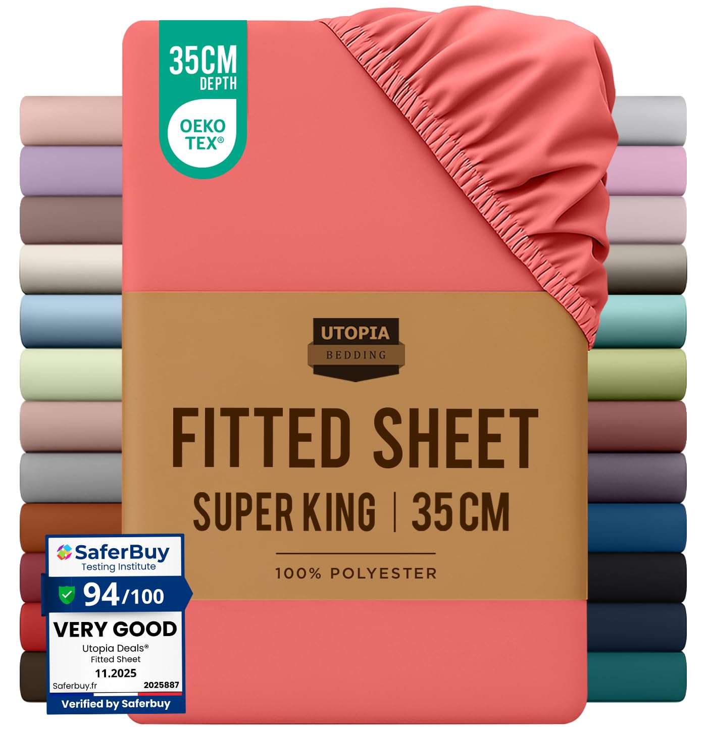 Utopia Bedding Fitted Sheet King, White - Deep Pocket 14 inch (35 cm) - Easy Care - OEKO-TEX Certified - Soft Brushed Microfibre Fabric - Shrinkage and Fade Resistant - Bottom Sheet — view 131