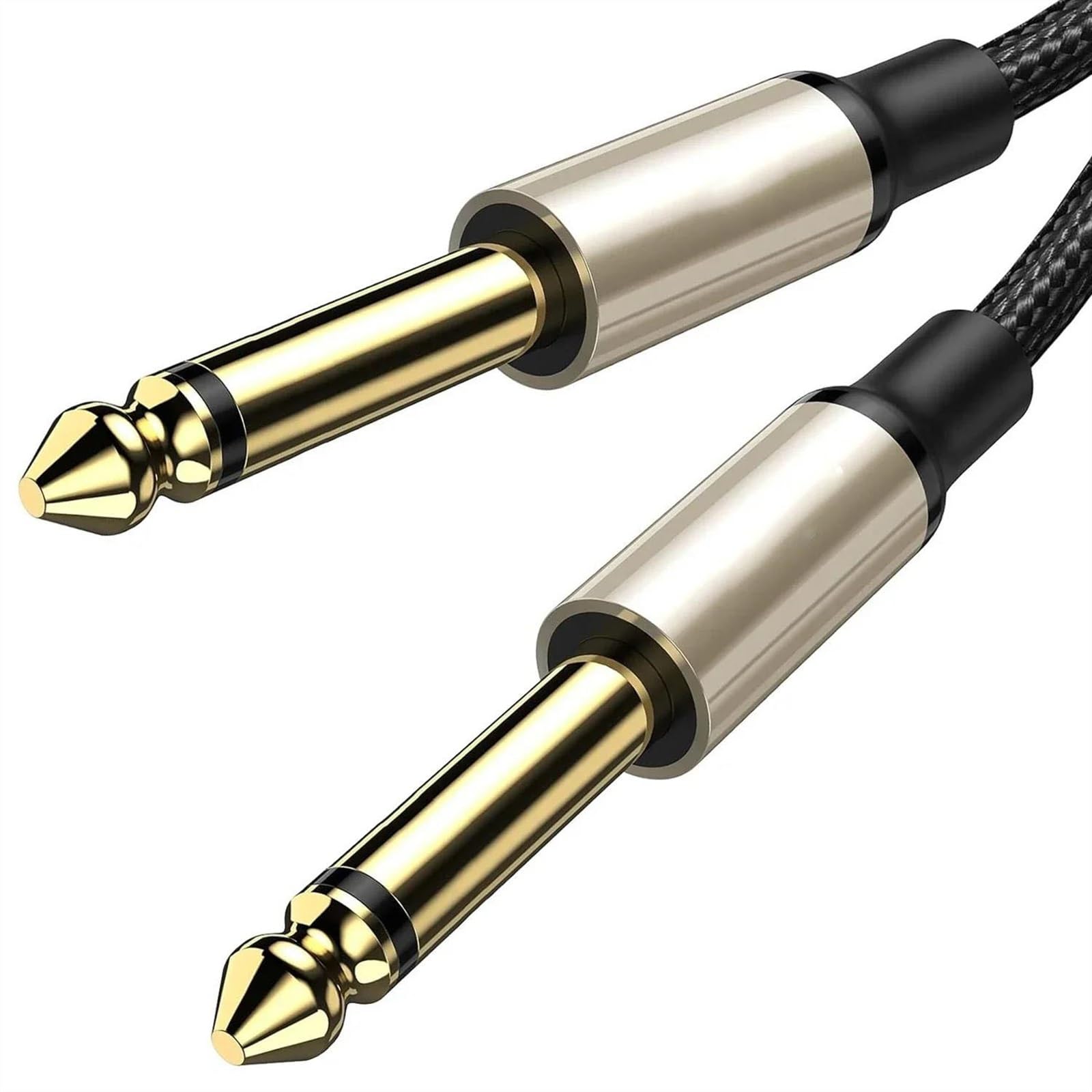 Pro Audio kabel 1/4-calowy Kabel Do Gitary 6,35 Mm Męski Do Męskiego Monofoniczny Kabel Do Gitary Fortepianu Klawiatury Basowej Głośnika I Wzmacniacza(Pack of 3,5m)