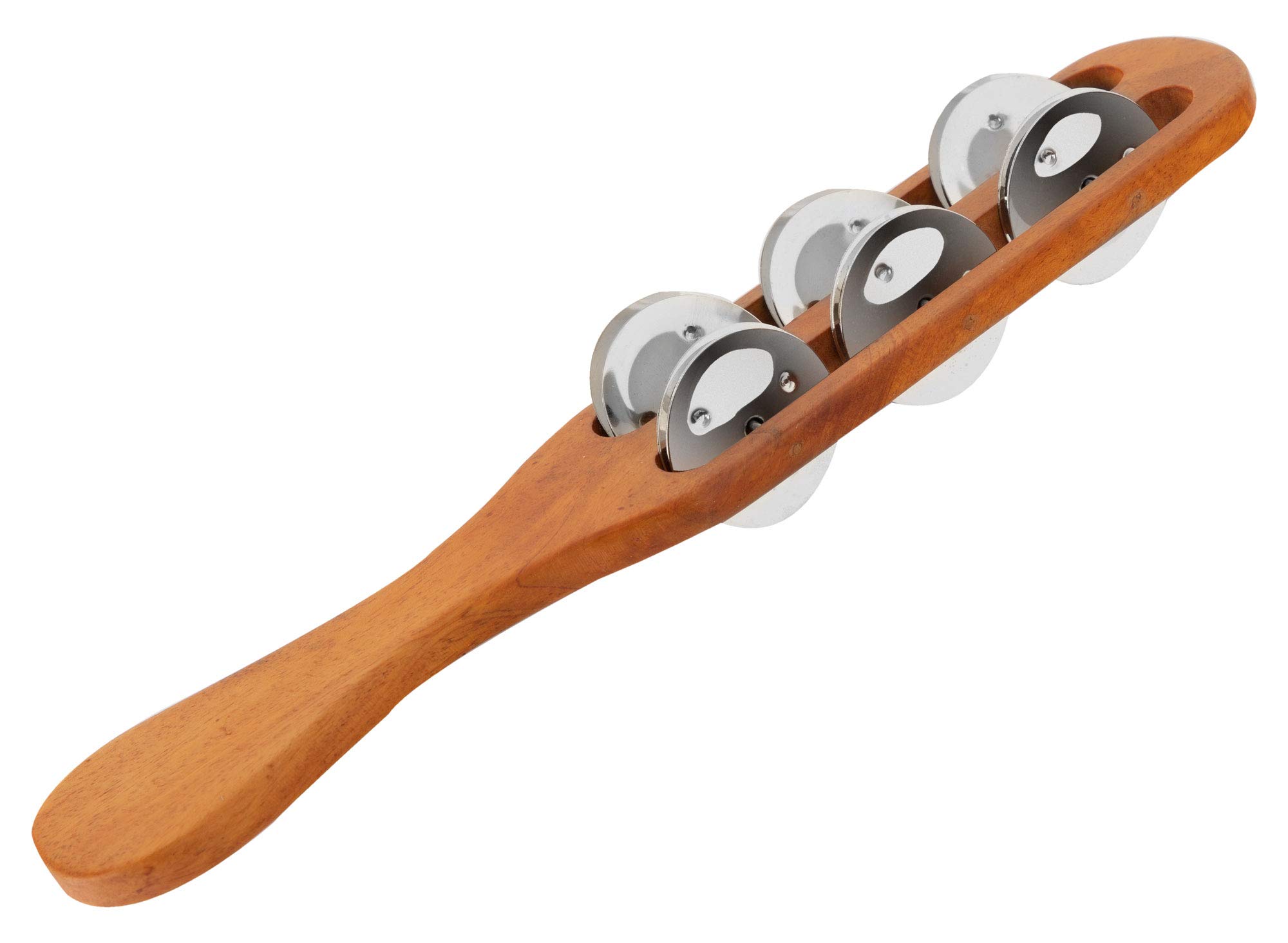 XDrum TS-1 Tambourine Stick Madera Natural, Marco de madera, Longitud: 29 | 6 pares de jingles de acero cromado, Mango ergonómico, 5 cm, Ancho: 5 cm, Peso: aprox. 110 g, Color: natural