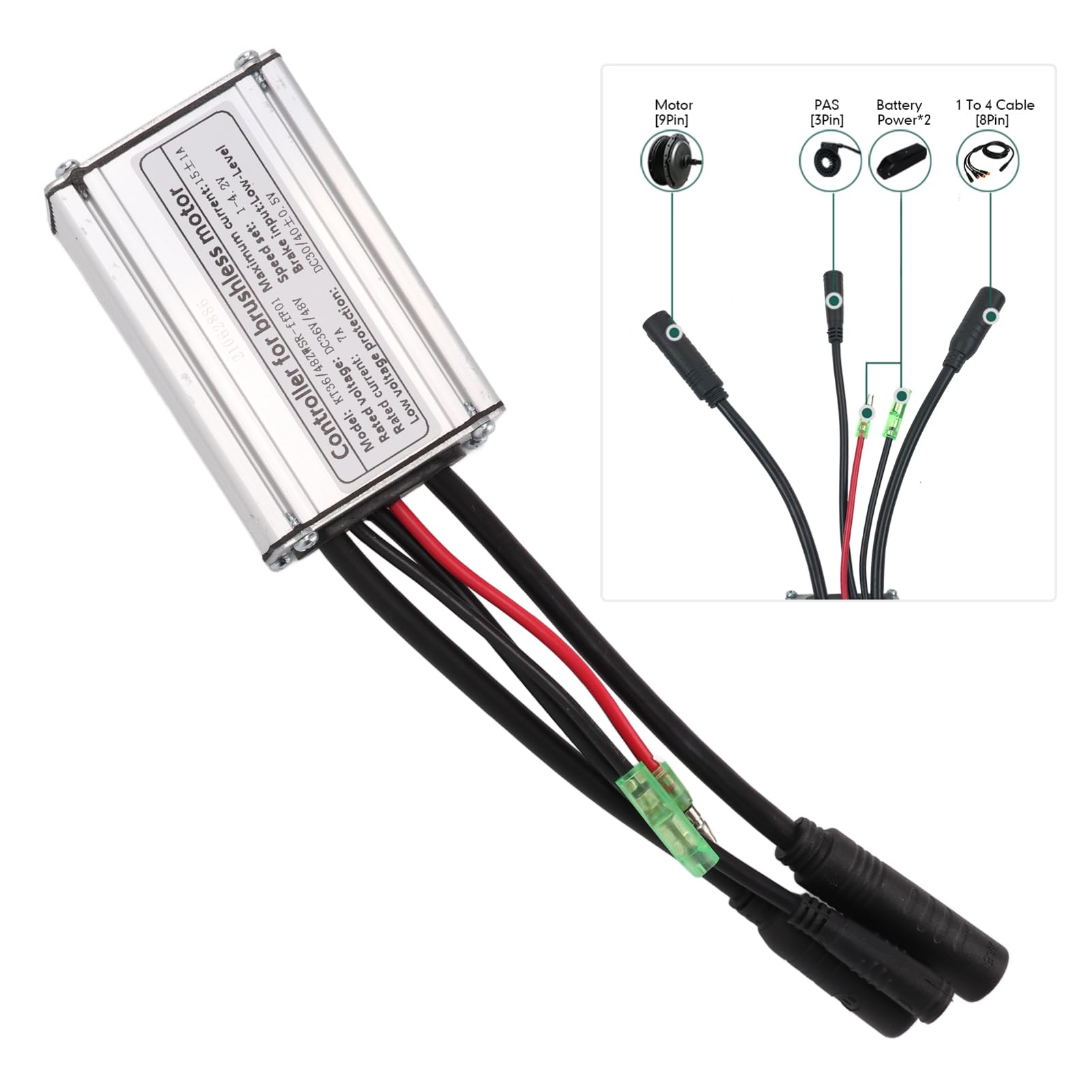 Hochgeschwindigkeits-Brushless-Nabenmotor-Kit, Langlebiger Umbau für Elektrofahrräder, 36 V, 250 W, Aluminium (24 Zoll)
