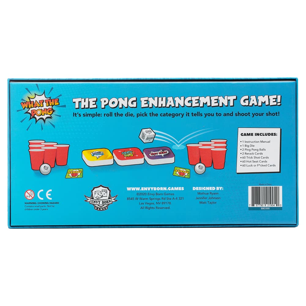 Amazon.com: What The Pong - The Party Game That Combines, Trivia, Trick  Shots, Luck, and The Classic Game of Pong All in One : Toys & Games