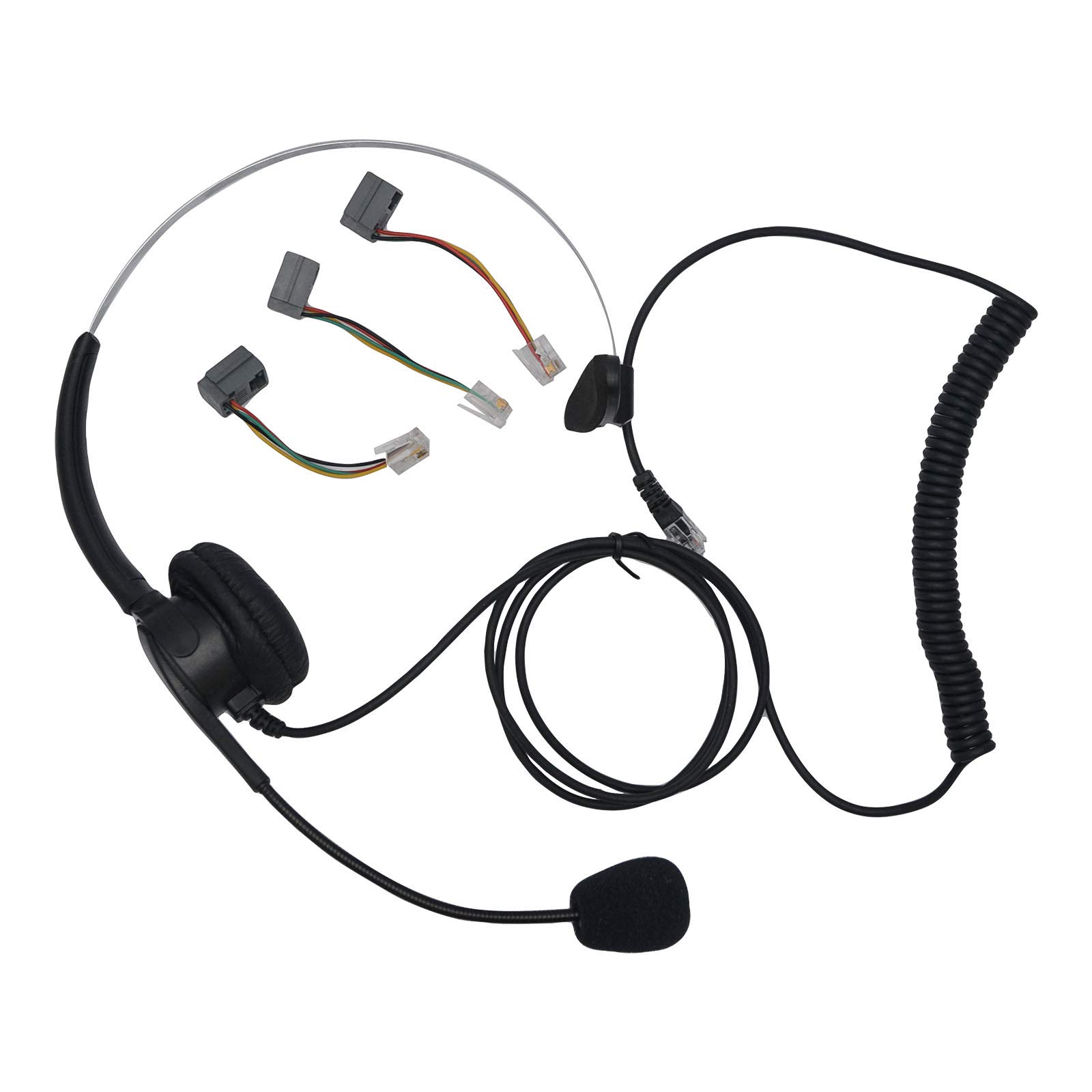 auricular RJ11 para teléfono fijo con micrófono, auriculares de teléfono con cancelación de ruido y centro de llamadas para teléfonos IP Yealink
